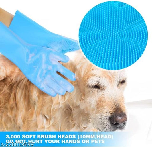 Silicone Cleaning Gloves (Multicolor, Set of 1)